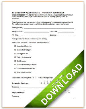 Exit Interview Form - Voluntary Termination